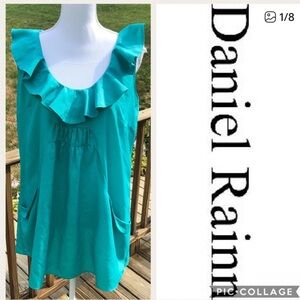 Daniel Rainn Tent Dress Blue Ruffle Large